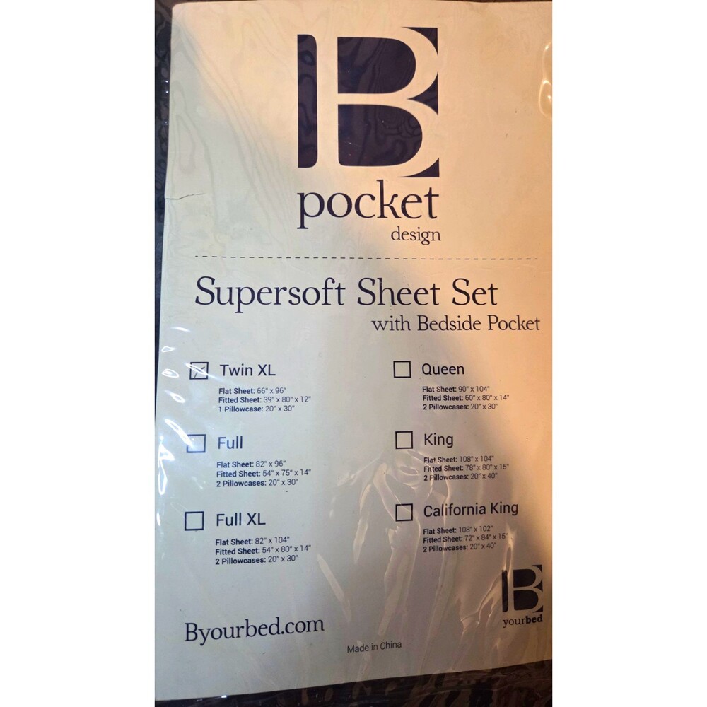 Byourbed Supersoft Flat Sheet only Twin XL Gray Solid